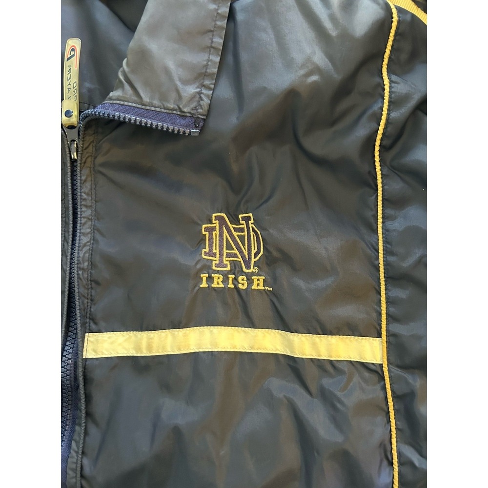 Notre Dame Pullover Windbreaker Jacket Pro Player Large Fighting Irish VTG 613 - Picture 3 of 5